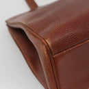 Salvatore Ferragamo Vala Shoulder Bag Leather Brown Gold Auth 140542-16