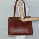 Salvatore Ferragamo Vala Shoulder Bag Leather Brown Gold Auth 140542-21