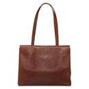 Salvatore Ferragamo Vala Shoulder Bag Leather Brown Gold Auth 140542-2