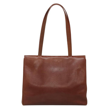 Salvatore Ferragamo Vala Shoulder Bag Leather Brown Gold Auth 140542 - 0