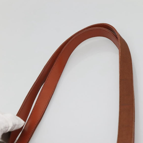 Salvatore Ferragamo Vala Shoulder Bag Leather Brown Gold Auth 140542