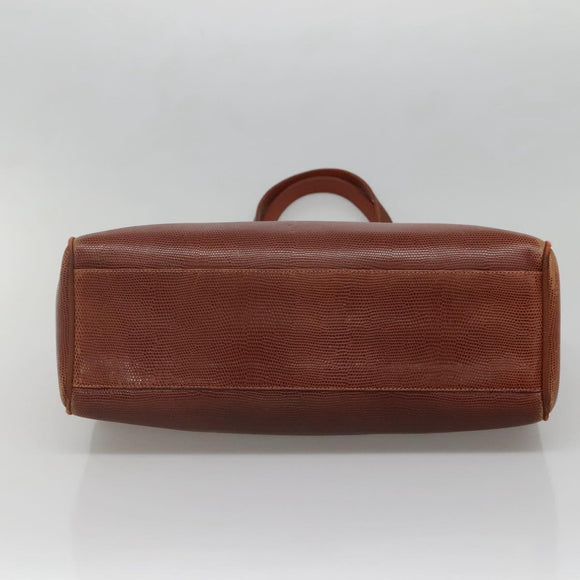 Salvatore Ferragamo Vala Shoulder Bag Leather Brown Gold Auth 140542