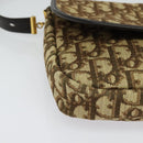 Christian Dior Trotter Canvas Shoulder Bag Brown Gold Auth 140545-10