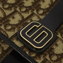 Christian Dior Trotter Canvas Shoulder Bag Brown Gold Auth 140545-14