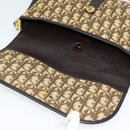 Christian Dior Trotter Canvas Shoulder Bag Brown Gold Auth 140545-15