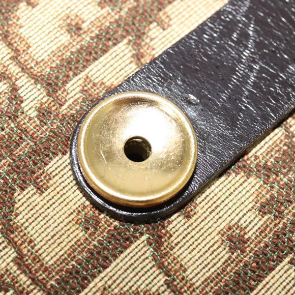 Christian Dior Trotter Canvas Shoulder Bag Brown Gold Auth 140545