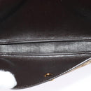 Christian Dior Trotter Canvas Shoulder Bag Brown Gold Auth 140545-18