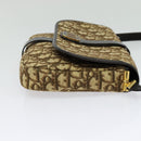Christian Dior Trotter Canvas Shoulder Bag Brown Gold Auth 140545-5