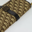 Christian Dior Trotter Canvas Shoulder Bag Brown Gold Auth 140545-6