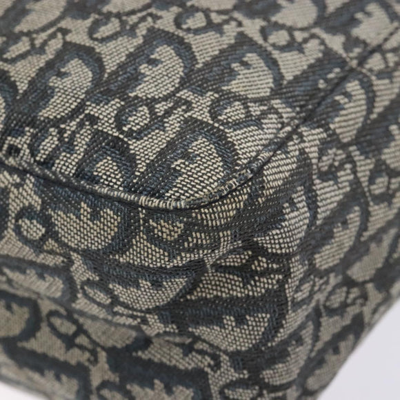 Christian Dior Trotter Canvas Tote Bag Navy Silver Auth 140546