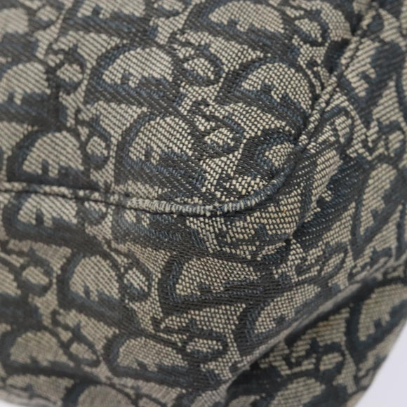 Christian Dior Trotter Canvas Tote Bag Navy Silver Auth 140546