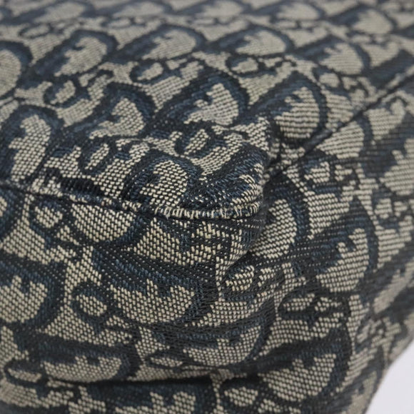 Christian Dior Trotter Canvas Tote Bag Navy Silver Auth 140546