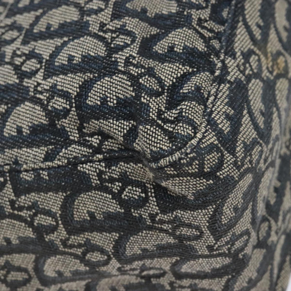 Christian Dior Trotter Canvas Tote Bag Navy Silver Auth 140546