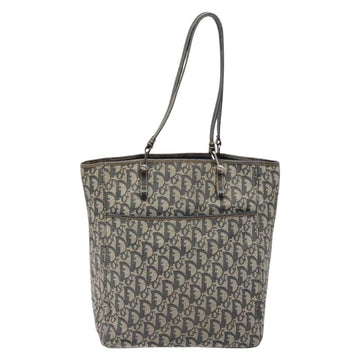 Christian Dior Trotter Canvas Tote Bag Navy Silver Auth 140546 - 0