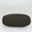 FENDI Pecan Canvas Tote Bag PVC 2way Black Brown gold Auth 140547-5