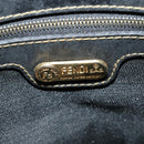 FENDI Pecan Canvas Tote Bag PVC 2way Black Brown gold Auth 140547-10