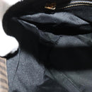 FENDI Pecan Canvas Tote Bag PVC 2way Black Brown gold Auth 140547-20