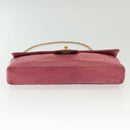 CHANEL Choco Bar Chain Shoulder Bag Leather Pink Gold CC Auth 140548-6