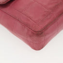 CHANEL Choco Bar Chain Shoulder Bag Leather Pink Gold CC Auth 140548-15