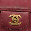 CHANEL Choco Bar Chain Shoulder Bag Leather Pink Gold CC Auth 140548-18