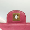 CHANEL Choco Bar Chain Shoulder Bag Leather Pink Gold CC Auth 140548-19