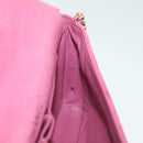 CHANEL Choco Bar Chain Shoulder Bag Leather Pink Gold CC Auth 140548-23
