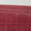 CHANEL Choco Bar Chain Shoulder Bag Leather Pink Gold CC Auth 140548-3