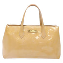 LOUIS VUITTON Monogram Vernis Wilshire PM Hand Bag Broncorail M91452 Auth 140560-13
