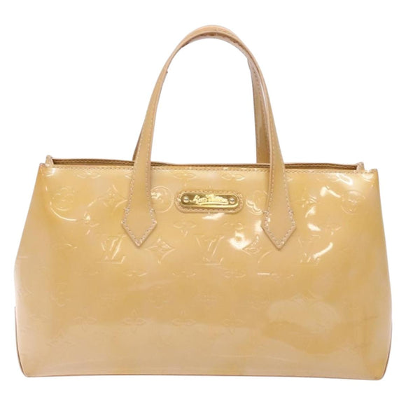 LOUIS VUITTON Monogram Vernis Wilshire PM Hand Bag Broncorail M91452 Auth 140560