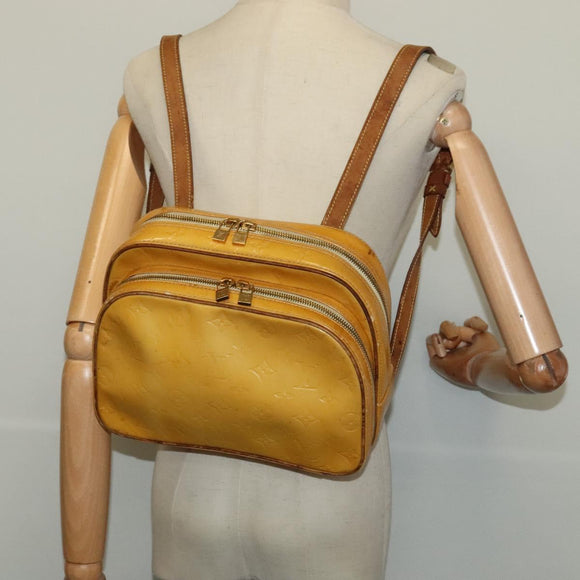LOUIS VUITTON Monogram Vernis Marley Backpack Yellow M91040 LV Auth 140561