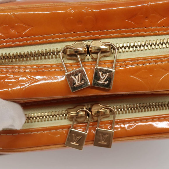 LOUIS VUITTON Monogram Vernis Wooster Bag Lime Yellow M91075 LV Auth 140562