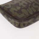 LOUIS VUITTON Graffiti Pochette Accessoires Pouch Khaki M92191 LV Auth 140580-14