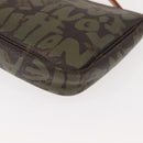 LOUIS VUITTON Graffiti Pochette Accessoires Pouch Khaki M92191 LV Auth 140580-15