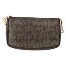 LOUIS VUITTON Graffiti Pochette Accessoires Pouch Khaki M92191 LV Auth 140580-13