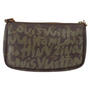 LOUIS VUITTON Graffiti Pochette Accessoires Pouch Khaki M92191 LV Auth 140580-2