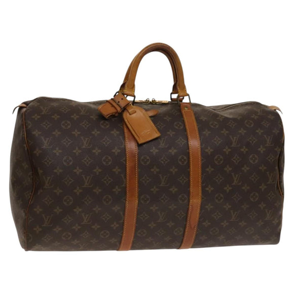 LOUIS VUITTON Monogram Keepall 55 Boston Bag M41424 LV Auth 140592