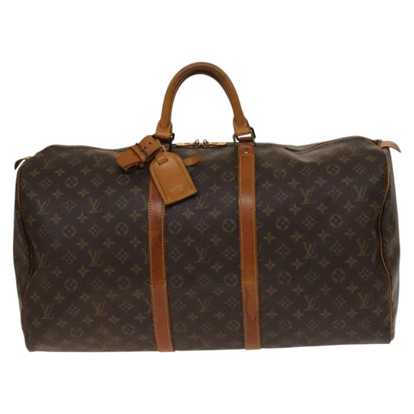 LOUIS VUITTON Monogram Keepall 55 Boston Bag M41424 LV Auth 140592
