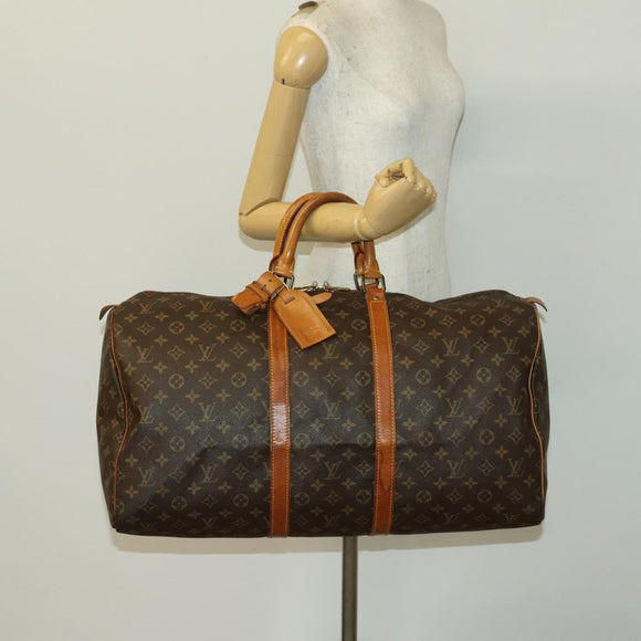 LOUIS VUITTON Monogram Keepall 55 Boston Bag M41424 LV Auth 140592