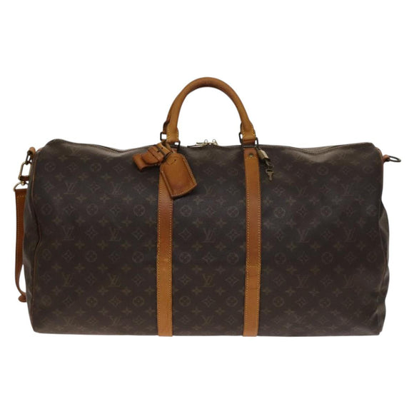 LOUIS VUITTON Monogram Keepall Bandouliere 60 Boston Bag M41412 LV Auth 140595