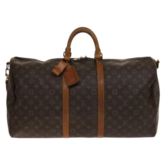 LOUIS VUITTON Monogram Keepall Bandouliere 55 Boston Bag M41414 LV Auth 140596