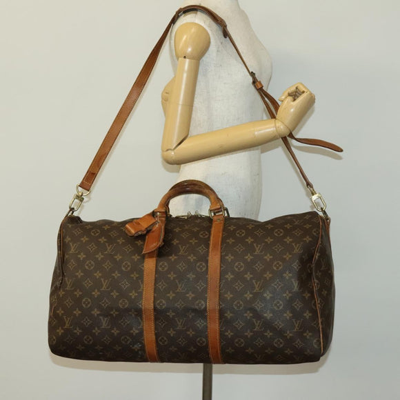 LOUIS VUITTON Monogram Keepall Bandouliere 55 Boston Bag M41414 LV Auth 140596