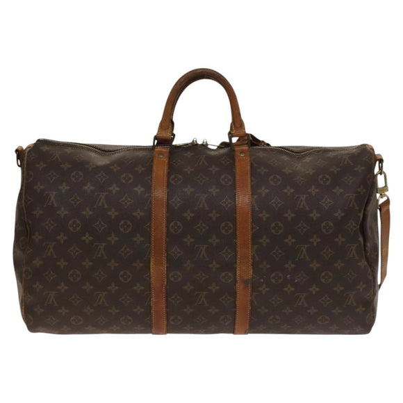 LOUIS VUITTON Monogram Keepall Bandouliere 55 Boston Bag M41414 LV Auth 140596