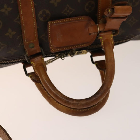 LOUIS VUITTON Monogram Keepall Bandouliere 55 Boston Bag M41414 LV Auth 140596