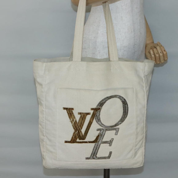 LOUIS VUITTON That's Love Tote MM Tote Bag Beige M95388 LV Auth 140602