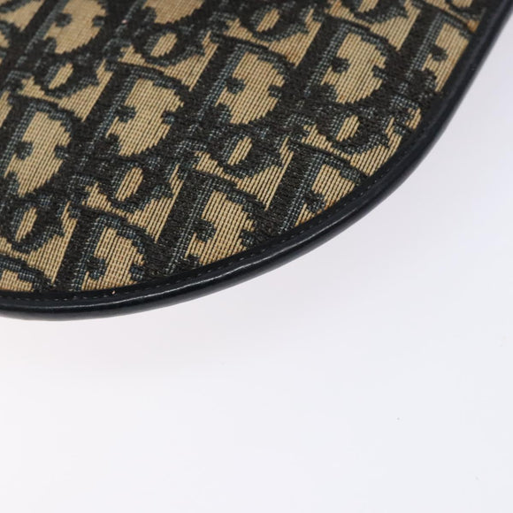 Christian Dior Trotter Canvas Shoulder Bag Navy Gold Auth 140606