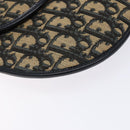 Christian Dior Trotter Canvas Shoulder Bag Navy Gold Auth 140606-11