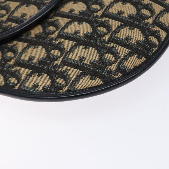 Christian Dior Trotter Canvas Shoulder Bag Navy Gold Auth 140606