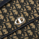 Christian Dior Trotter Canvas Shoulder Bag Navy Gold Auth 140606-14