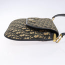 Christian Dior Trotter Canvas Shoulder Bag Navy Gold Auth 140606-4