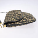 Christian Dior Trotter Canvas Shoulder Bag Navy Gold Auth 140606-5
